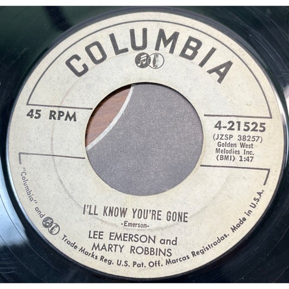 Lee Emerson Marty Robbins I'll Know You're Gone / How Long 45 Rockabilly Promo - Picture 1 of 4